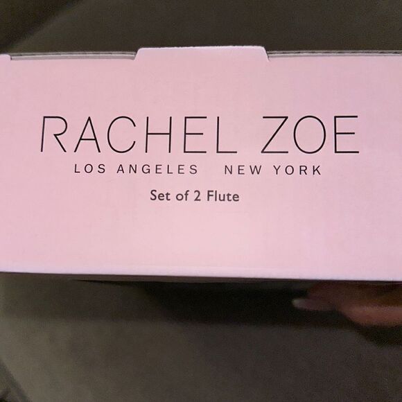 🔥Rachel Zoe Long Champagne Flute Glass Silver Set of Two! - Picture 3 of 8